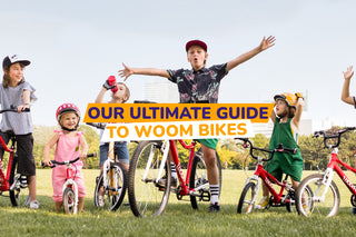 group of children with Woom bikes - bike club