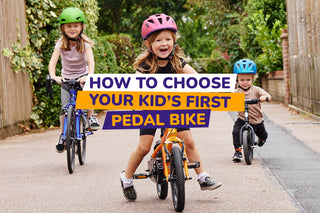 three children riding bikes in the sun